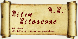 Milin Miloševac vizit kartica